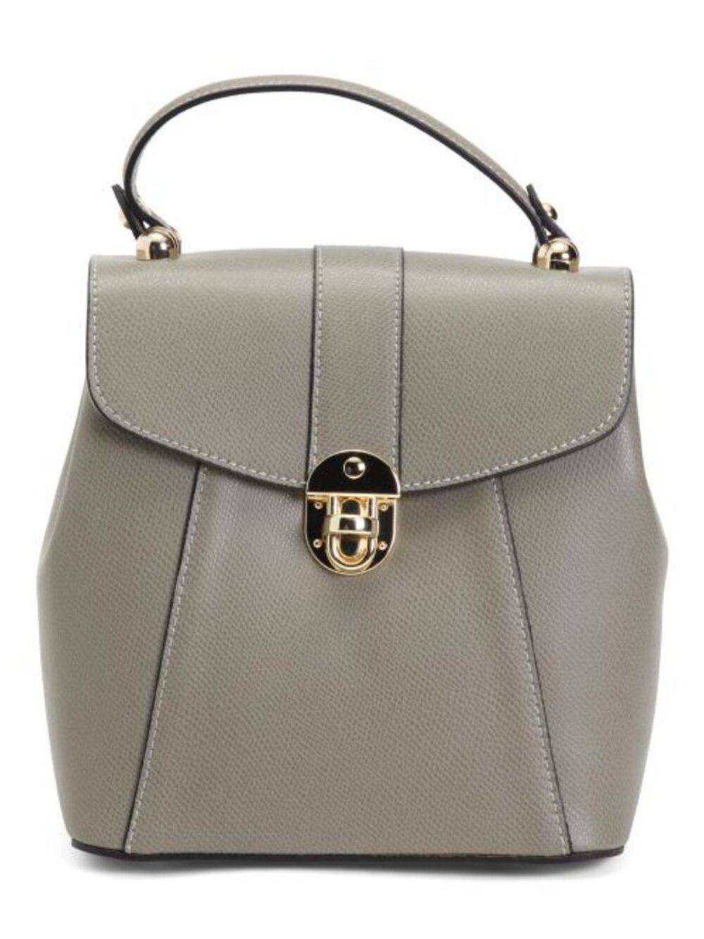 CHEVAL Made In Italy Leather Convertible Backpack Gold Hardware